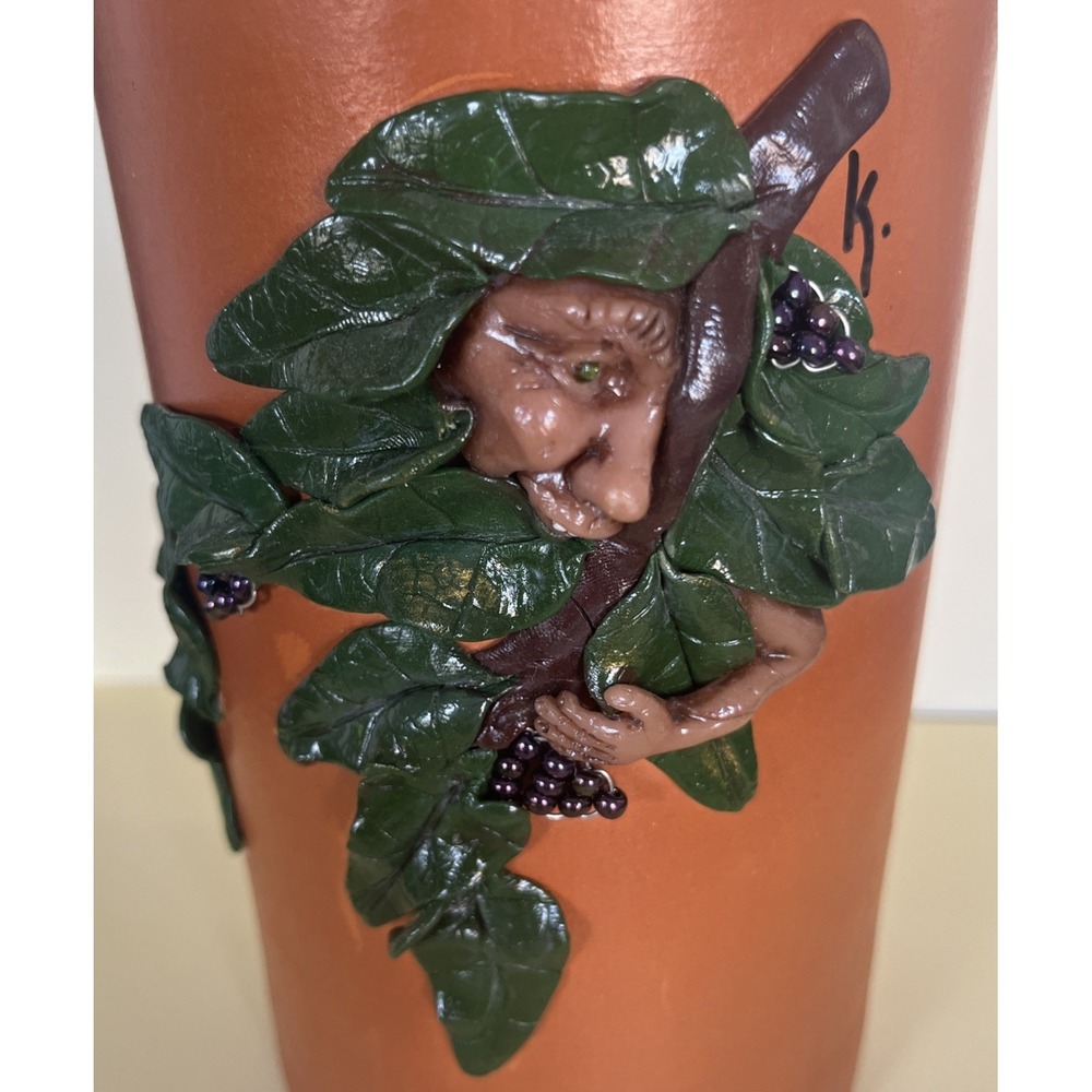 VTG Fairy‎ Wine Chiller Bottle Holder w Handcrafted Vineyard Nymph Accent